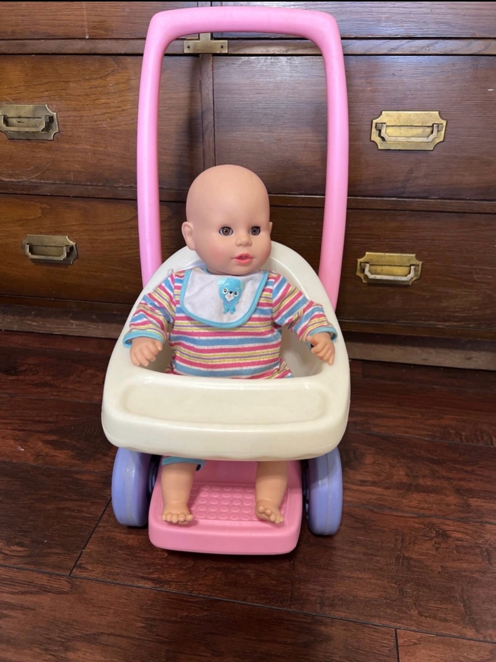 Vintage Little Tikes Pink & Cream Doll Stroller - Picture 6 of 6